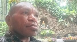 Titus Pekei, Pencetus Noken sebagai warisan budaya dunia, saat ditemui wartawan jateng.tagarutama.com.
